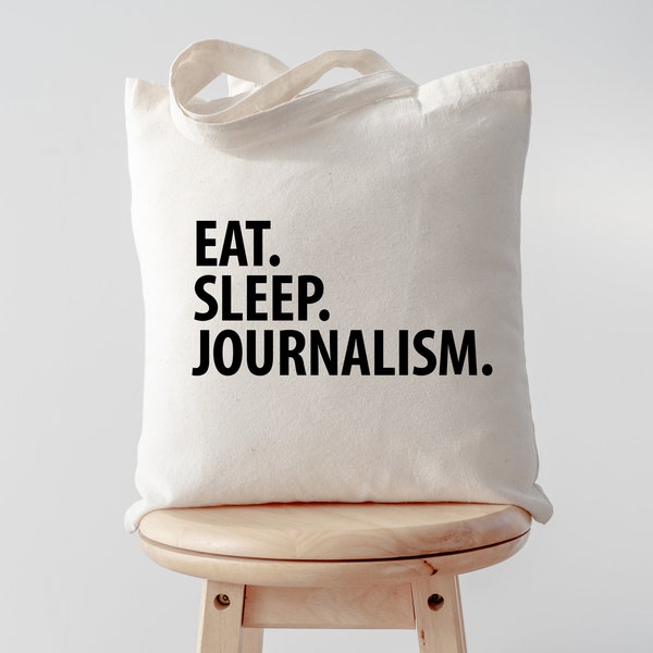 Journalist gift, Eat Sleep Journalism Tote Bag | Long Handle Bags - 2047