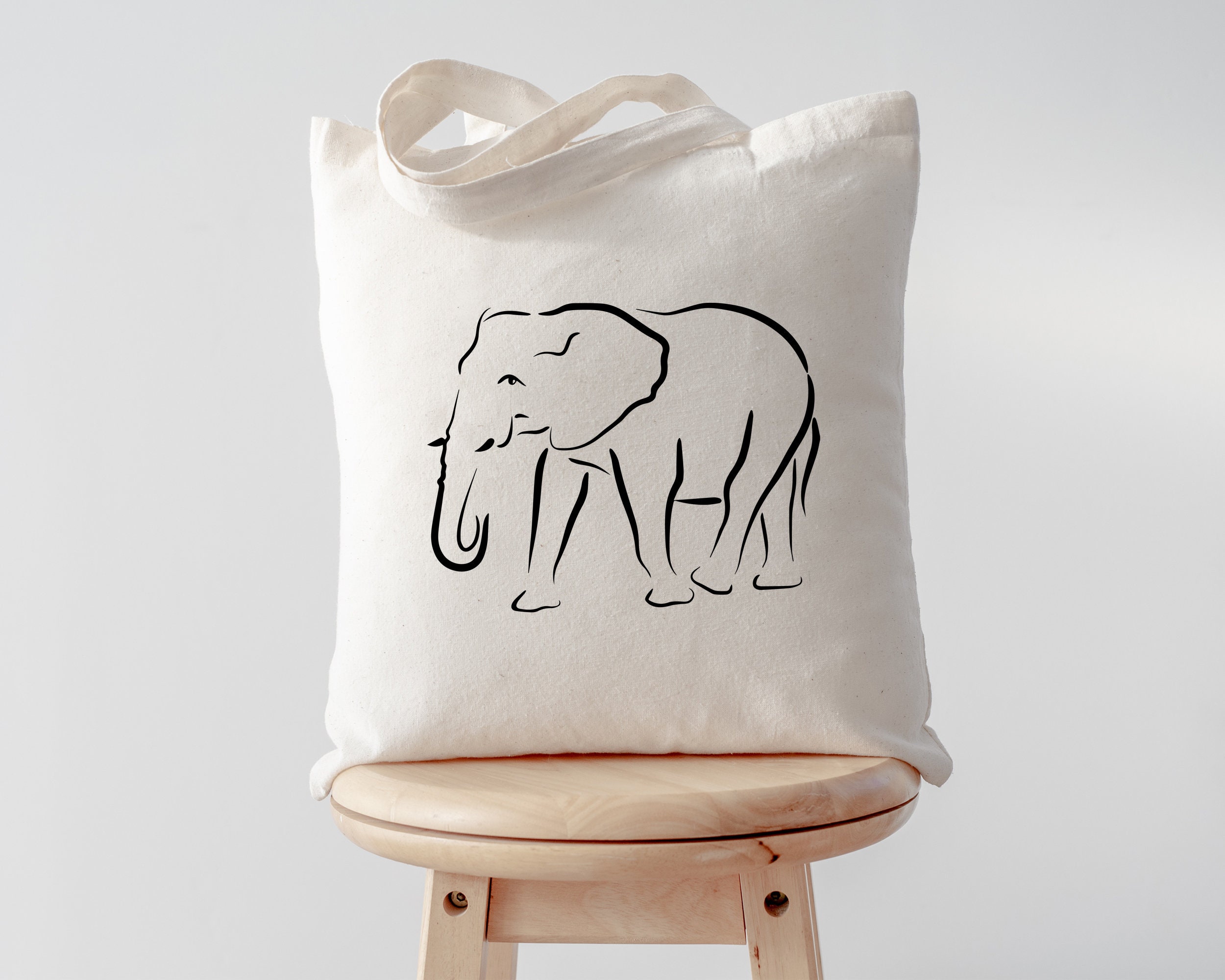 Elephant Bag, Elephant Lovers Gift, Elephant Tote Bag | Long