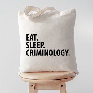 Eat Sleep Criminology Tote Bag | Long Handle Bags - 2867