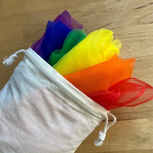 Montessori Rainbow Play Scarves 70cm x 70cm