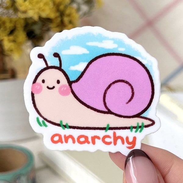 Anarchy Snail Sticker, Waterproof Vinyl Sticker