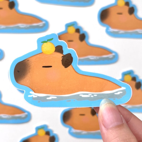 Autocollant Chill Capybara, autocollant vinyle imperméable à l’eau