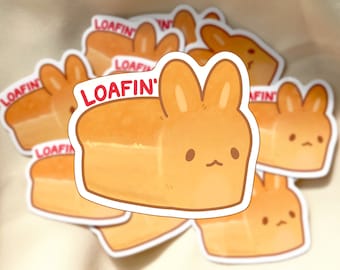 Bun Loaf Waterproof Sticker, Bread Bunny