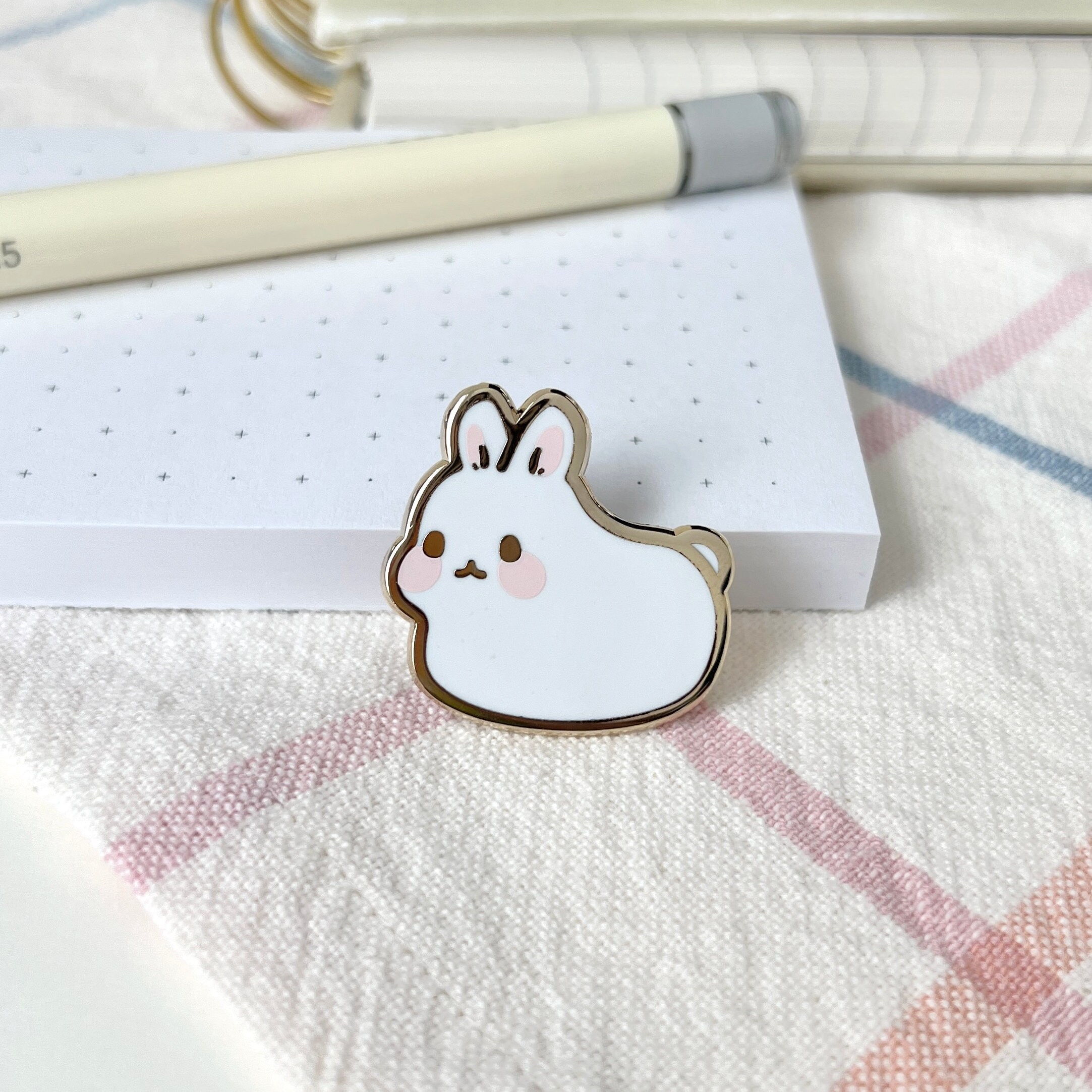 Laughing Rabbit Pin Loafy Bunny Pin, White Rabbit - Etsy