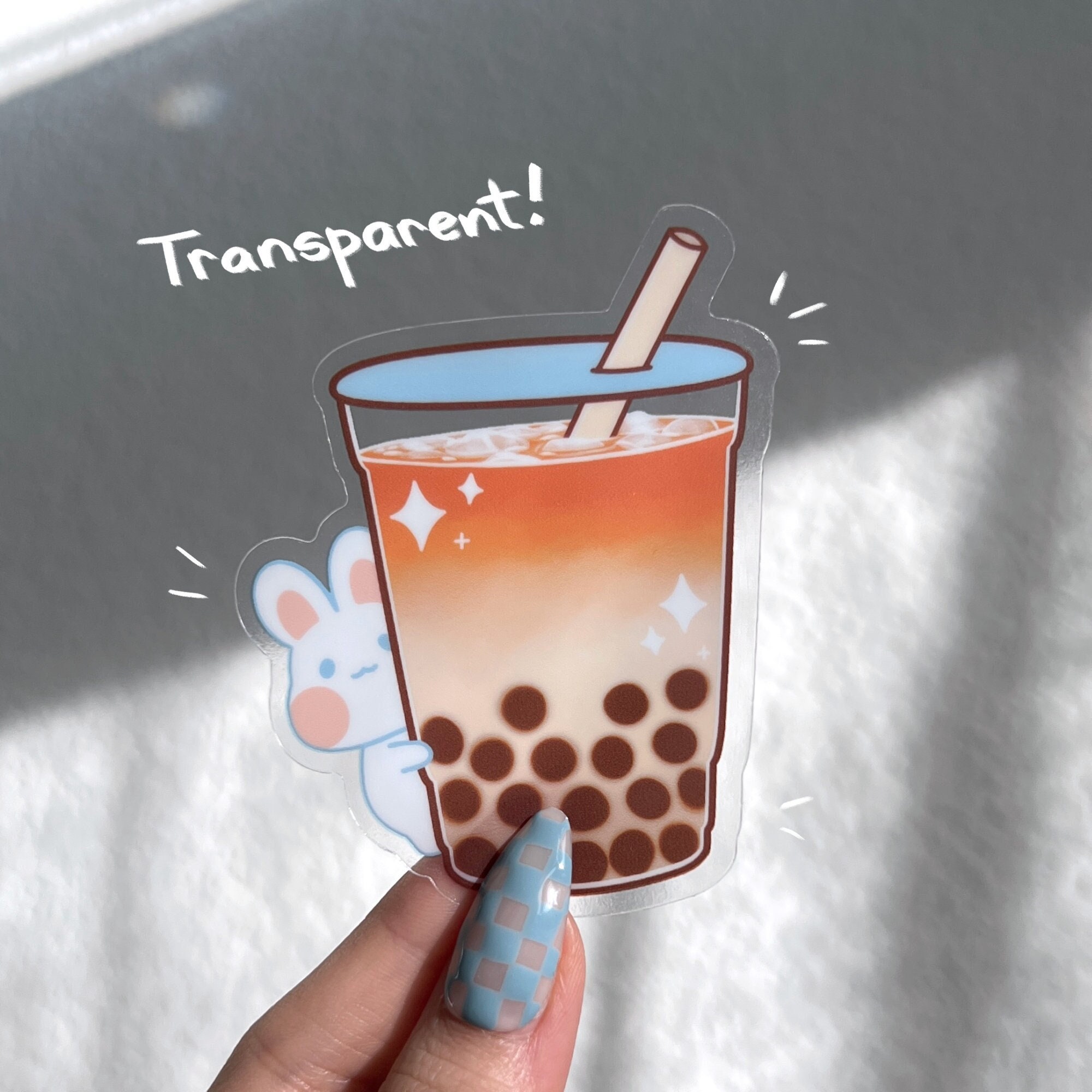 Boba Sticker, Waterproof Transparent Vinyl Stickers - Etsy