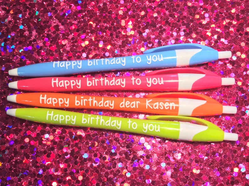Happy Birthday Pens Birthday Pen Birthday Gifts Pens Etsy