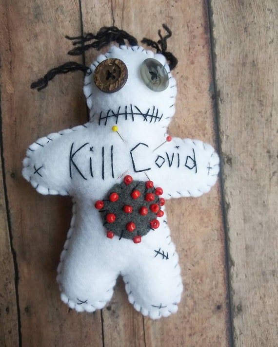 A handmade felt Covid voodoo doll that doubles as pandemic-era folk art — 110 favorites prove people genuinely want to stab this thing.