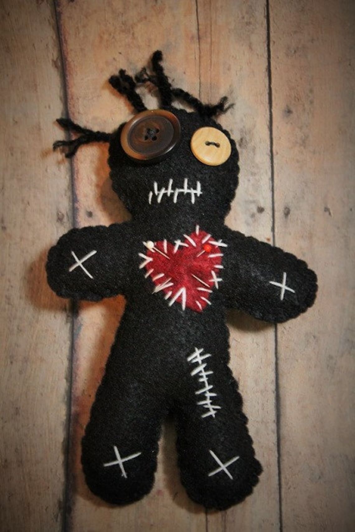 Voo Doo DollBlack voodoo dollVoodoo plushHandmade felt Etsy