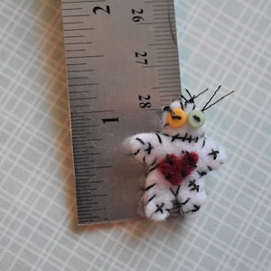 Voodoo doll-Voo doo doll 1 in. mini tiny voodoo doll-Very very small-pocket doll-party favors-heart doll-Mini Halloween ornament-dollhouse image 4