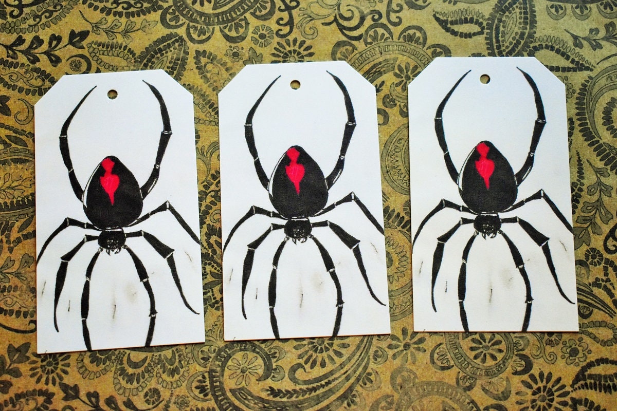 Black Widow Gift tagsSpider etiquetas de regaloOriginal Etsy