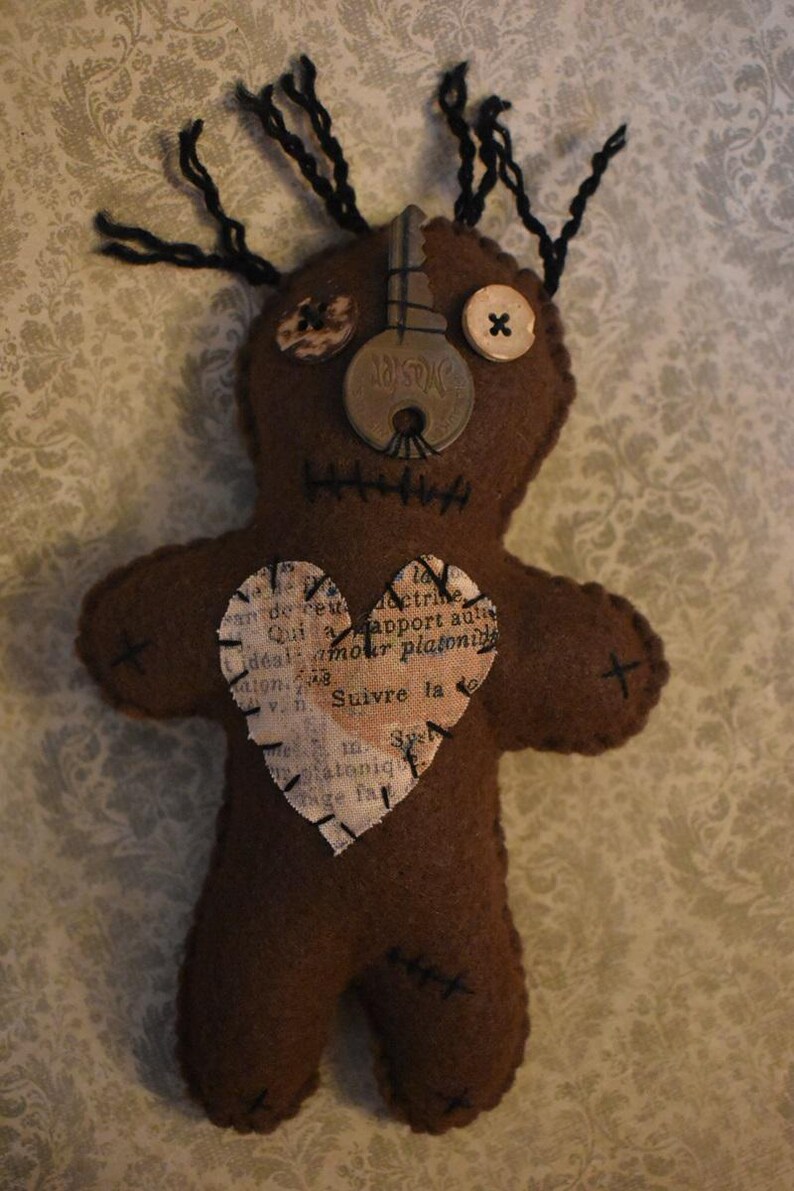 Primitive Heart Doll With Key-voodoo Style Art Doll - Etsy