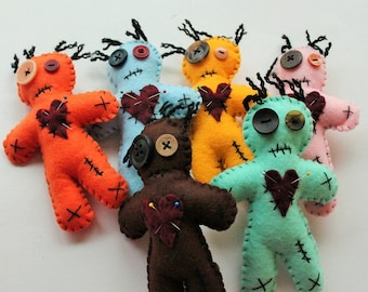 Voodoo Dolls Colorful Mix 6 Colored Voodoo Dolls primitive Dolls zombie Dolls voodoo Wedding voodoo Decor halloween Dolls rainbow Voodoos Etsy UK