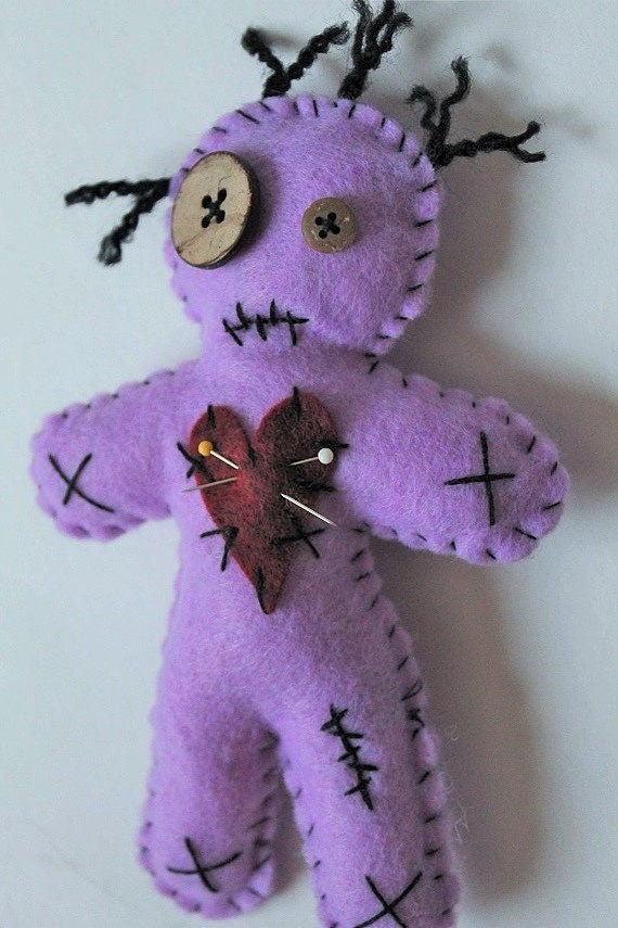Purple Voodoo Doll-voodoo Doll-voodoo Plush-handmade Felt Creepy Doll ...