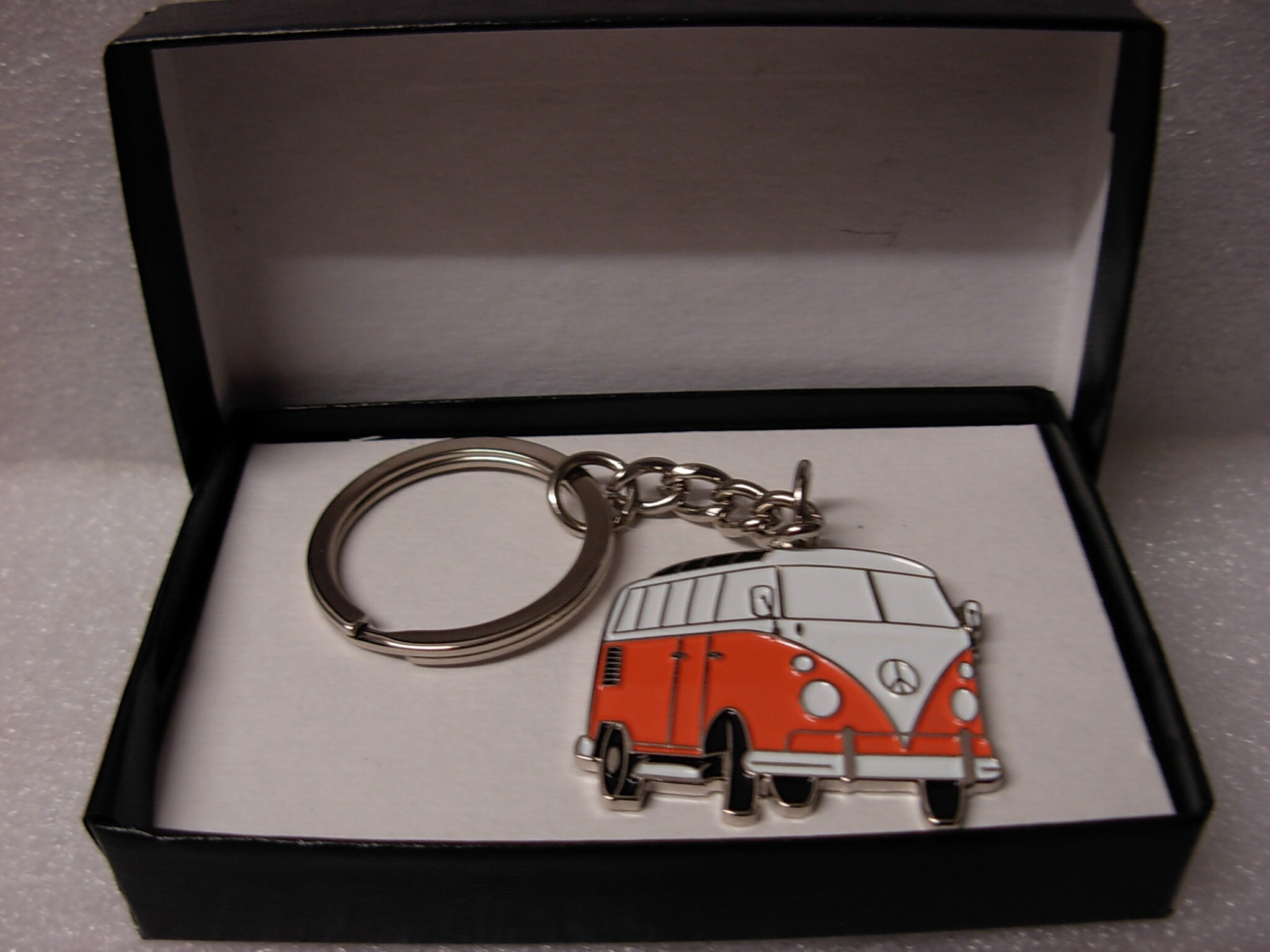VW Campervan Keyring. Orange version. 1960's 70's. Etsy