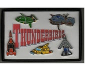 Thunderbirds pin badge set. Thunderbird 1 - 5 set in a presentation box. Ideal gift