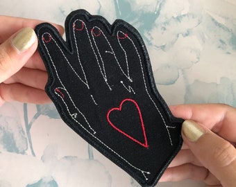 Heart on hand - thermo-adhesive patch