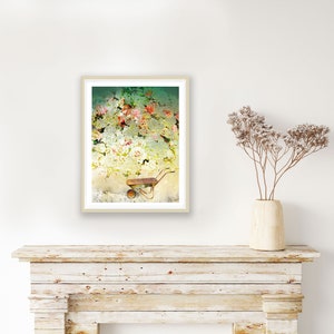 The Rose Bower, wheelbarrow and roses, fine art print, image 4