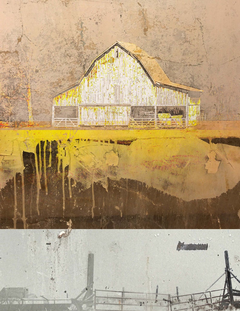 Symmetries Interrupted: Cumberland Morning, limited edition archival pigment print of barn in abstract landscape image 3