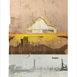 Symmetries Interrupted: Cumberland Morning, limited edition archival pigment print of barn in abstract landscape image 2