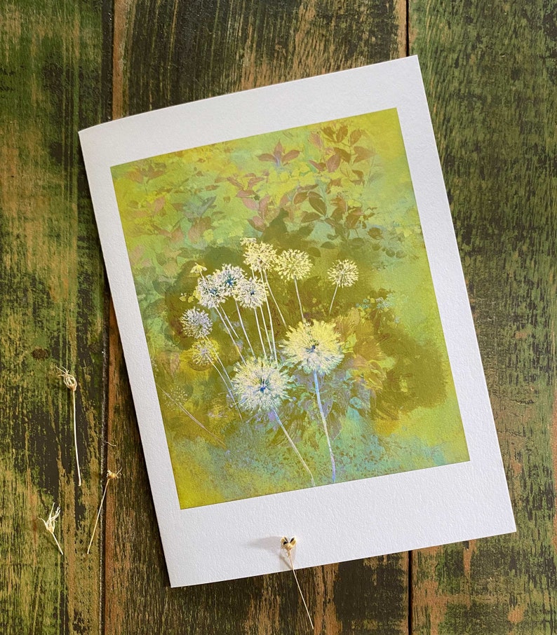 The Bright Day Contemporary Botanical Print of Alliums in greens image 3