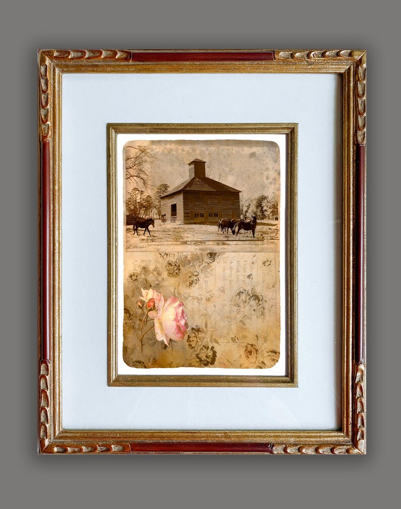 Elusionary Landscapes Retro rural landscape greeting cards, Frameable as Mini Prints, vintage ephemera, farm landscape image 5