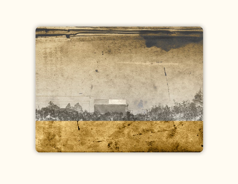 Postcard from the West, minimalist modern landscape, mixed media photography image 1