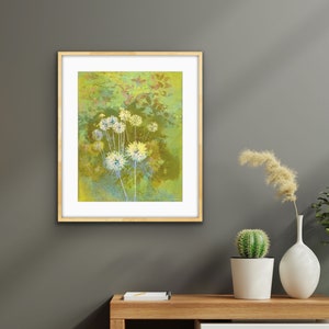 The Bright Day Contemporary Botanical Print of Alliums in greens image 1