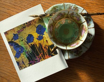 Poppies Botanical Fine Art Cards | Sets of 6 cards | Frameable as Mini Prints