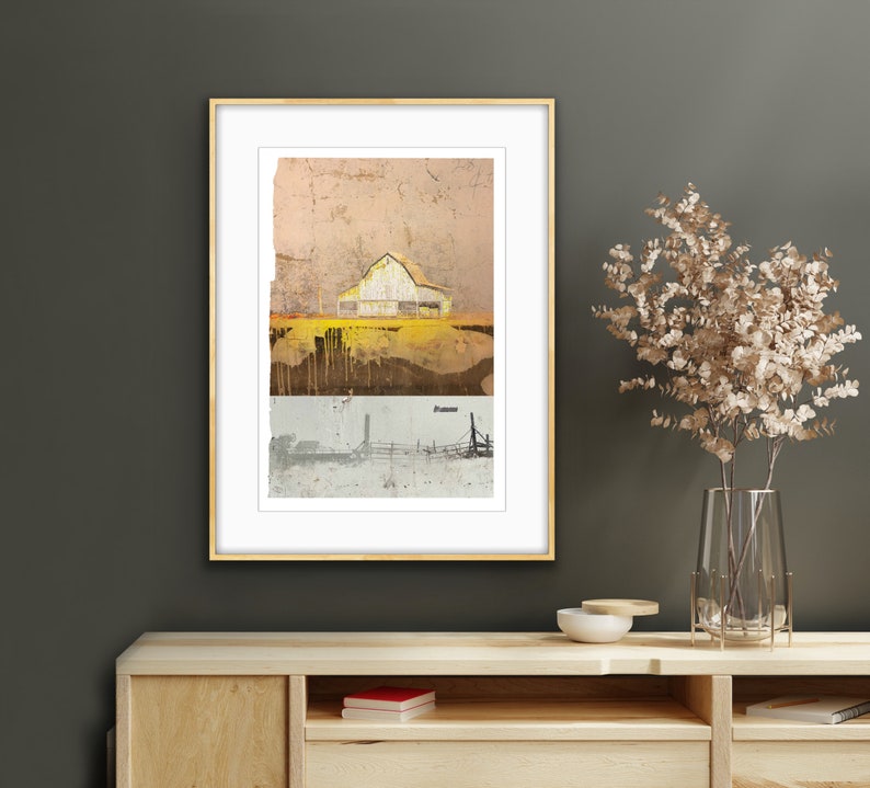 Symmetries Interrupted: Cumberland Morning, limited edition archival pigment print of barn in abstract landscape image 4