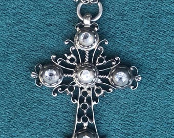 PE-0158 - ヴィンテージ スタイルのアンティーク真鍮製十字架