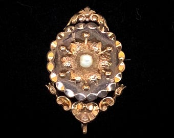 Ensemble De Bijoux Vintage : Collier, Broche Et épingle à Chapeau En Imitation Nacre - Occasion Bon état
