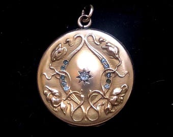 Antikes Jugendstil Monogramm Medaillon