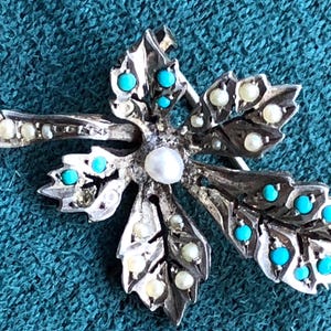 Georgian silver leaf brooch