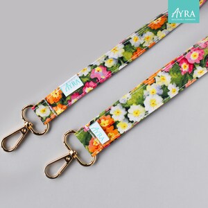 PRIMEROSE GARDEN - コットンリストレットストラップ、ハンドメイドランヤード、キーホルダー、キーチェーン