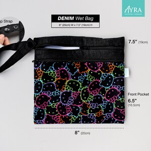 NEON CATZ Wet Dry Bag, Wet Bag for Cloth Pad, Mini wet bag, Double Pocket Wet Bag image 3