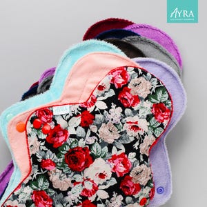Set of 3 - Super Soft Cloth Pad,Cloth pads starter set, Super Absorbent Pad, Postpartum Pad, Minky, Bamboo, Zorb,Easy Care Cloth Pad