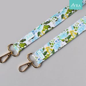 FRESH BLUE GARDEN - コットンリストレットストラップ、ハンドメイドランヤード、キーホルダー、キーチェーン