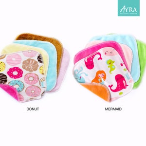 5pcs Minky Baby Wipes set Cloth Wipes, Double Layer Wipes, Minky & Cotton Knit Wipes image 9