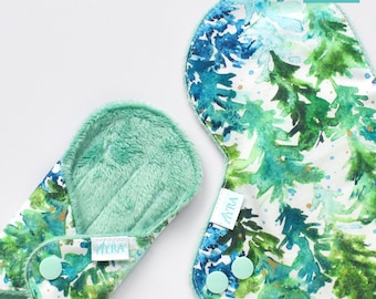 PINE FOREST Cloth Pad : Soft Minky, Bamboo, Zorb Absorbent Layer
