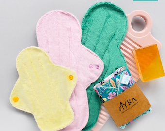 Starter Set 3pcs Cloth Pads : Soft Minky, Bamboo, Zorb Absorbent Layer