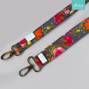 SPRING GARDEN - コットンリストレットストラップ、ハンドメイドランヤード、キーホルダー、キーチェーン