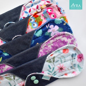 PRINTED MINKY - Super soft cloth pad, Super Absorbent Pad, Bamboo, Zorb, Easy Care Cloth Pad