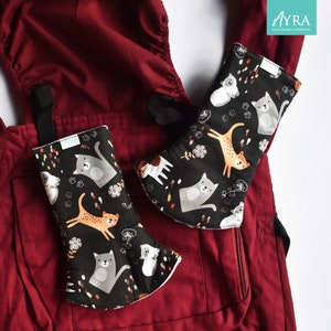 BLACK CAT Curve Drool Pad / Saugpad / Beißpad / Baby Tragepads / Ergo Pad mit Auslaufschutz