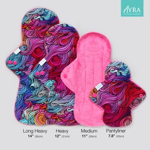 BRIGHT SWIRL Cloth Pad : Soft Minky, Bamboo, Zorb Absorbent Layer