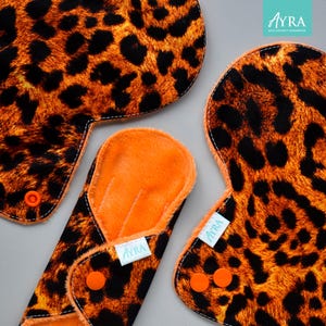LEOPARD Cloth Pad : Soft Minky, Bamboo, Zorb Absorbent Layer