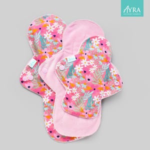PINK MEADOW Cloth Pad : Soft Minky, Bamboo, Zorb Absorbent Layer