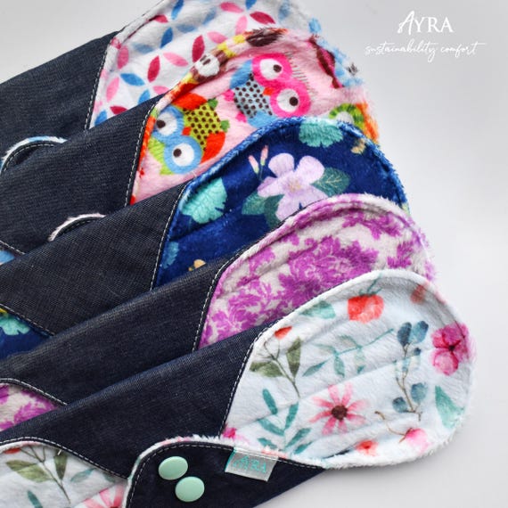 PRINTED MINKY Cloth Pad : Bamboo, Zorb Absorbent Layer, Easy Care