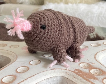 Sniffy the Star Nosed Mole Amigurumi Crochet Plush Desk Pet Animal Friend
