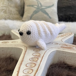 Honey the Harp Seal Amigurumi Crochet Plush Aquatic Marine Desk Pet Animal Friend