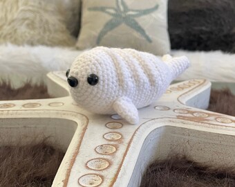 Honey the Harp Seal Amigurumi Crochet Plush Aquatic Marine Desk Pet Animal Friend